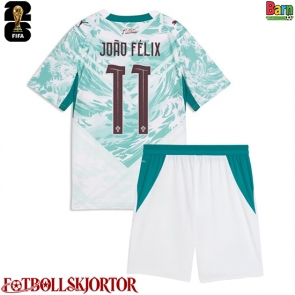 Portugal Joao Felix #11 Borta Kläder Barn VM 2026 Kortärmad (+ Korta byxor)